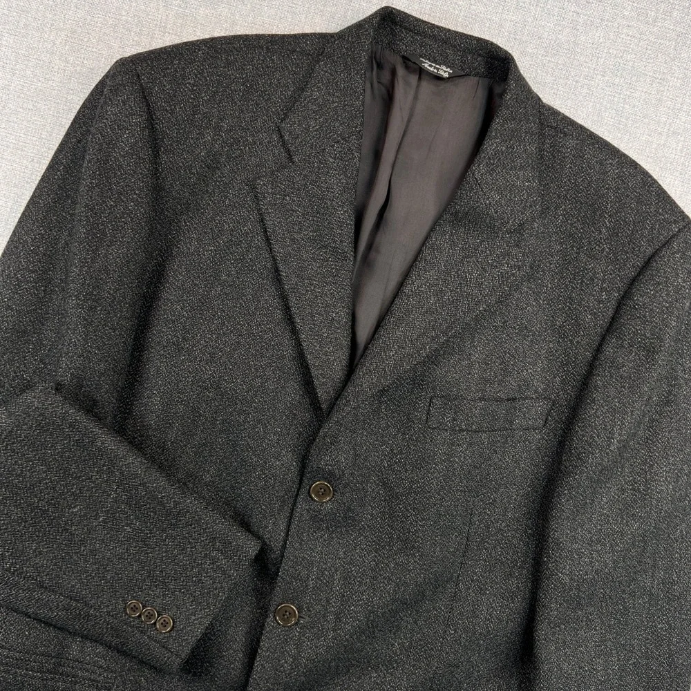 Pronto‎ Uomo Italian Wool Sport Coat Blazer Men 44L Charcoal Tweed Made in Italy